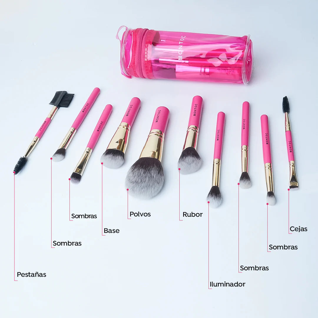 KIT DE BROCHAS VIAJERO FUCSIA ONA
